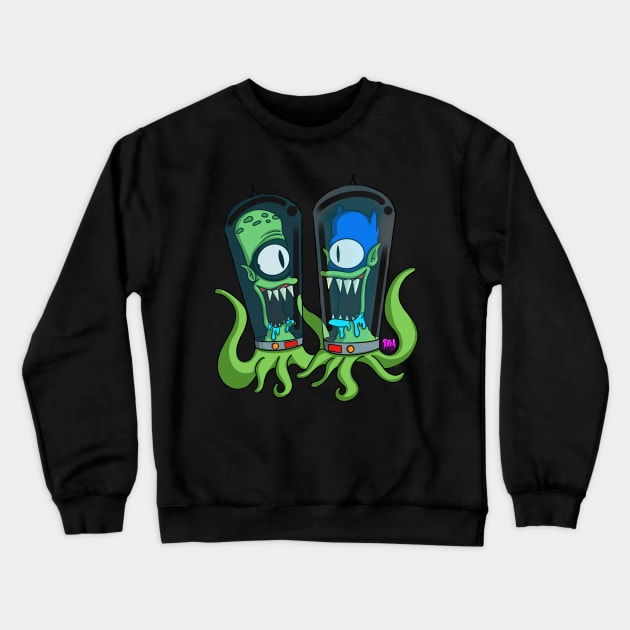 Kang-man and Kodos sidekick Crewneck Sweatshirt by bren_speed